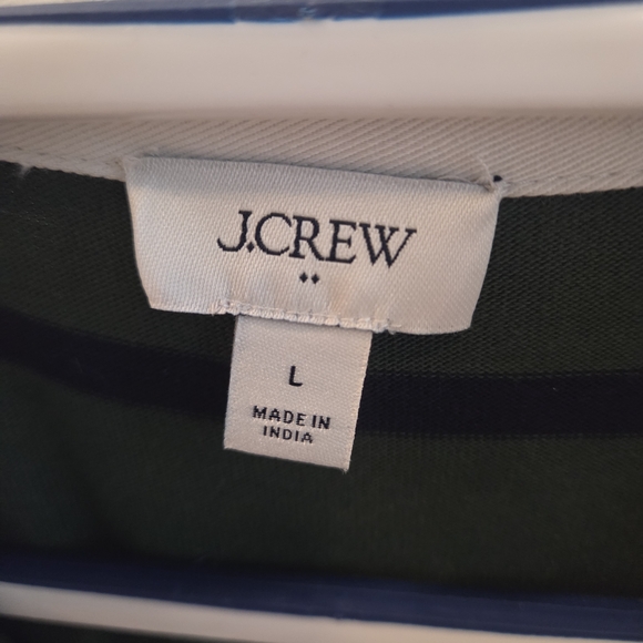 J. Crew Striped Polo in Green and Navy - Picture 2 of 3
